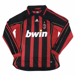 Retro Long Sleeve 06-07 AC Home Soccer Jersey Shirt