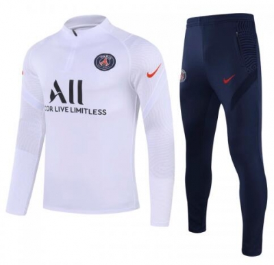20-21 PSG White Zipper Training Top and Pants