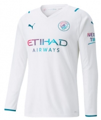 Long Sleeve 21-22 Manchester City Away Soccer Jersey Shirt