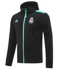 21-22 Real Madrid Black Green Hoodie Jacket