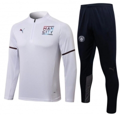 21-22 Manchester City White Training Top and Pants