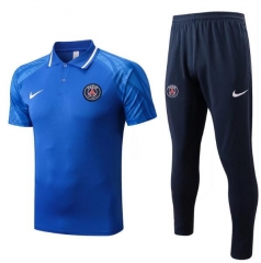 22-23 PSG Blue Polo Shirt and Pants