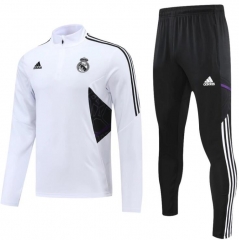 22-23 Real Madrid White Training Sweatshirt and Pants