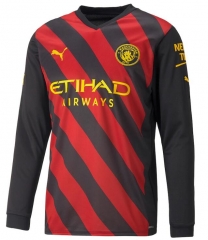 Long Sleeve 22-23 Manchester City Away Soccer Jersey Shirt