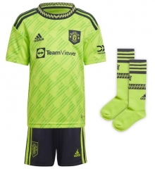 Children 22-23 Manchester United Third Soccer Full Kit