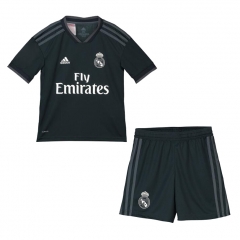 18-19 Real Madrid Away Children Soccer Jersey Kit Shirt + Shorts
