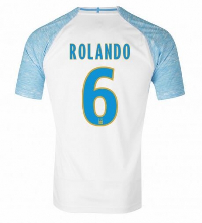 18-19 Olympique de Marseille ROLANDO 6 Home Soccer Jersey Shirt