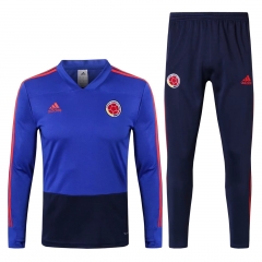 Colombia 2018 FIFA World Cup Blue Training Suit (O'Neck Shirt+Pants)
