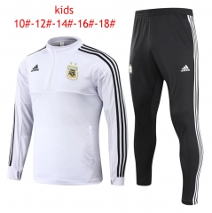 Kids Argentina FIFA World Cup 2018 Training Suit Zipper White