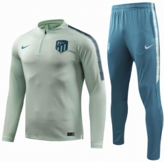 18-19 Atletico Madrid Lime Green Training Suit (Sweat shirt+Trouser)