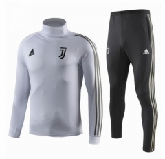 18-19 Juventus White High Collar Training Suit (Sweat Shirt+Trouser)