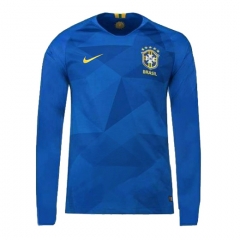 Brazil 2018 World Cup Away Long Sleeve Soccer Jersey Shirt
