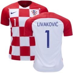 Croatia 2018 World Cup Home DOMINIK LIVAKOVIC 1 Soccer Jersey Shirt