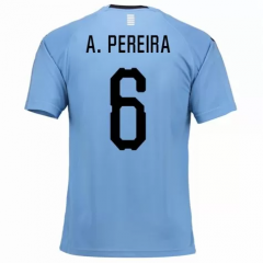 Uruguay 2018 World Cup Home Álvaro Pereira Soccer Jersey Shirt
