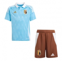 Children Belgium 2024 Euro Cup Away Soccer Kit