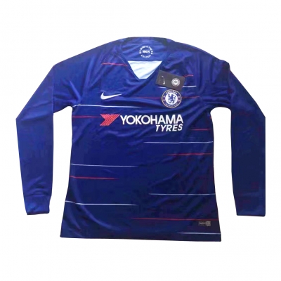18-19 Chelsea Home Long Sleeve Soccer Jersey Shirt