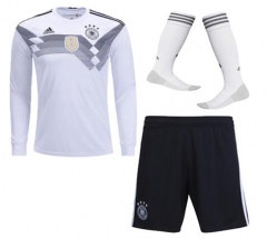 Germany 2018 World Cup Home LS Soccer Jersey Whole Kits (Shirt+Shorts+Socks)