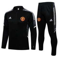 21-22 Manchester United Black Training Top and Pants
