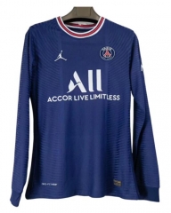 Player Version Long Sleeve 21-22 PSG Home Soccer Jersey Shirt
