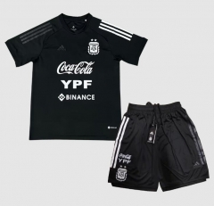 2022 World Cup Argentina Black Training Shirt and Shorts