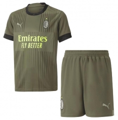 Children 22-23 AC Milan Third Soccer Kits