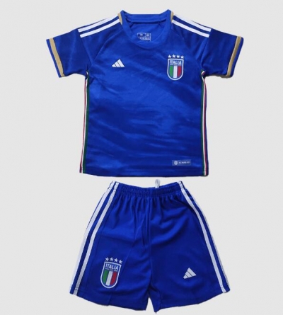 Children 2023-24 Italy Home Cheap Replica Soccer Kits