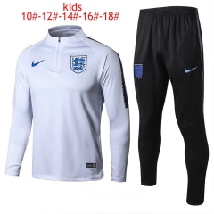 Kids England FIFA World Cup 2018 Training Suit Zipper White