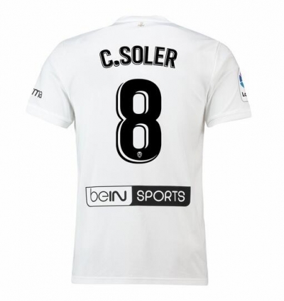 18-19 Valencia C. SOLER 8 Home Soccer Jersey Shirt