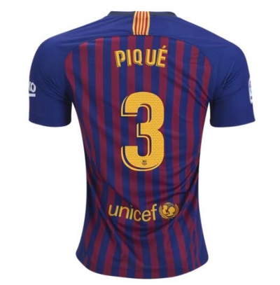 18-19 FC Barcelona Home Pique Soccer Jersey Shirt
