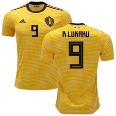 Belgium 2018 World Cup Away ROMELU LUKAKU 9 Soccer Jersey Shirt