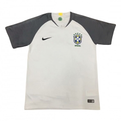 Brazil 2018 World Cup Goalkeeper Shirt Light Grey Soccer Jersey