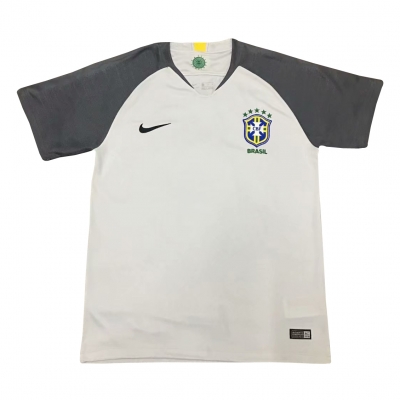 Brazil 2018 World Cup Goalkeeper Shirt Light Grey Soccer Jersey