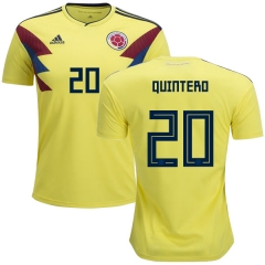 Colombia 2018 World Cup JUAN FERNANDO QUINTERO 20 Home Soccer Jersey Shirt