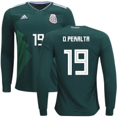 Mexico 2018 World Cup Home ORIBE PERALTA 19 Long Sleeve Soccer Jersey Shirt
