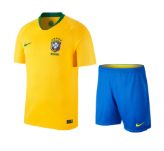 Brazil 2018 World Cup Home Soccer Uniform (Jersey+Shorts)