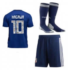 Kids Japan 2018 World Cup Home Kagawa Soccer Jersey Kits (Shirt+Shorts+Socks)