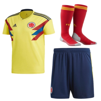 Colombia 2018 World Cup Home Soccer Jersey Kits (Shirt+Shorts+Socks)