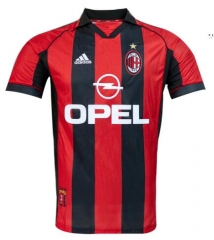 Retro 98-00 AC Milan Home Soccer Jersey Shirt