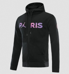 21-22 PSG Black Purple Hoodie Jacket