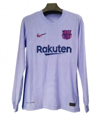 Player Version Long Sleeve 21-22 Barcelona Away Soccer Jersey Shirt