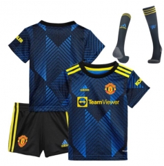 Children 21-22 Manchester United Third Soccer Full Kit