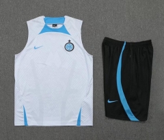 22-23 Inter Milan White Training Vest Shirt and Shorts