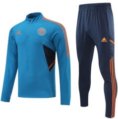 22-23 Manchester United Blue Training Sweatshirt and Pants