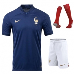 2022 World Cup France Home Soccer Full Kit