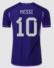 Messi #10 Player Version 2022 World Cup Argentina Away Soccer Jersey Shirt
