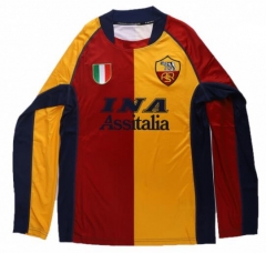 Retro Long Sleeve 01-02 Roma Third Away Soccer Jersey Shirt