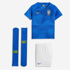 Brazil FIFA World Cup 2018 Away Children Soccer Whole Kit (Shirt+Shorts+Socks)