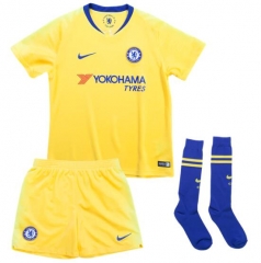 18-19 Chelsea Away Children Soccer Jersey Whole Kit Shirt + Shorts + Socks