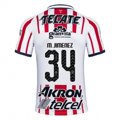 18-19 Deportivo Guadalajara Chivas M Jimenez 34 Home Soccer Jersey Shirt