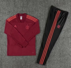 18-19 Flamengo Red V'Neck Training Suit (Sweat Shirt+Trouser)